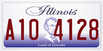 IL license plate A104128