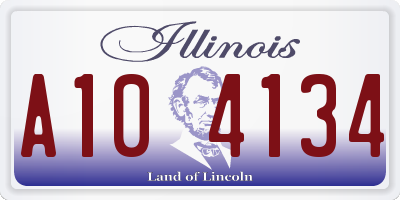 IL license plate A104134