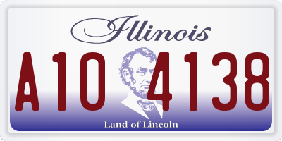 IL license plate A104138