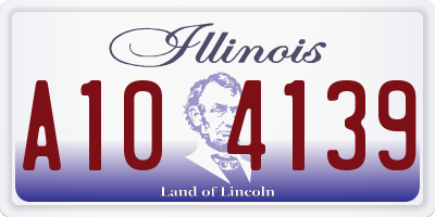 IL license plate A104139