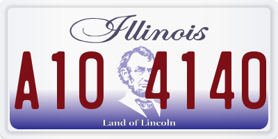 IL license plate A104140