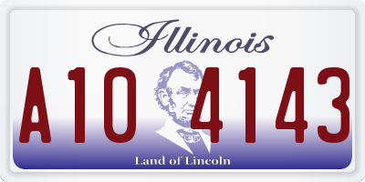 IL license plate A104143