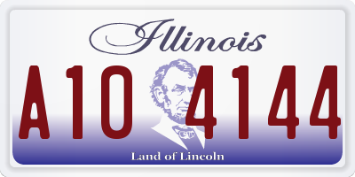 IL license plate A104144