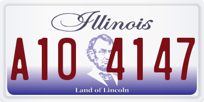 IL license plate A104147