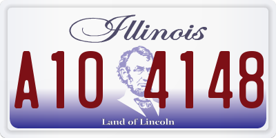 IL license plate A104148