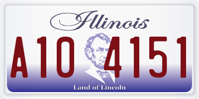 IL license plate A104151