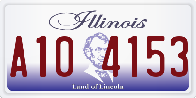 IL license plate A104153