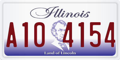 IL license plate A104154