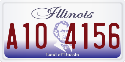 IL license plate A104156