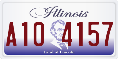 IL license plate A104157