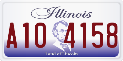 IL license plate A104158