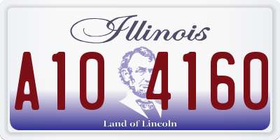 IL license plate A104160