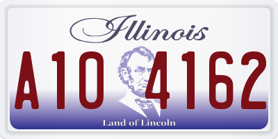 IL license plate A104162