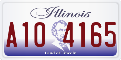 IL license plate A104165