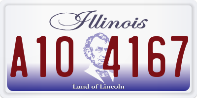 IL license plate A104167