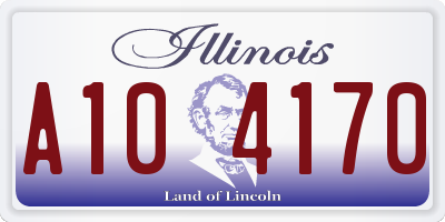 IL license plate A104170