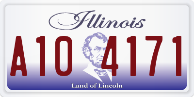 IL license plate A104171