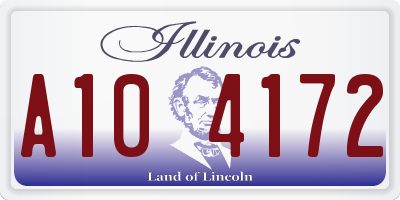 IL license plate A104172