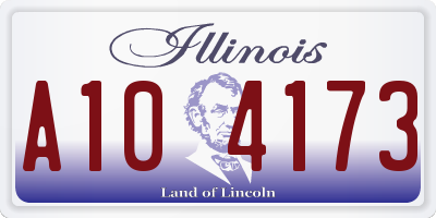 IL license plate A104173