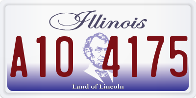 IL license plate A104175