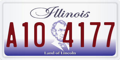 IL license plate A104177