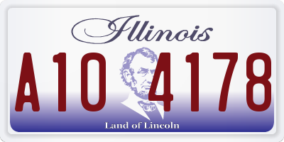IL license plate A104178