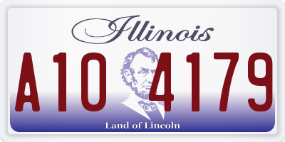 IL license plate A104179