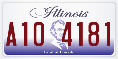 IL license plate A104181