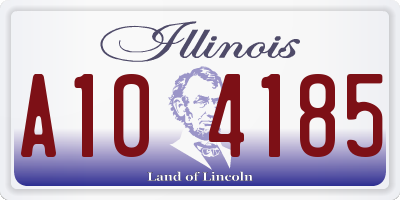 IL license plate A104185