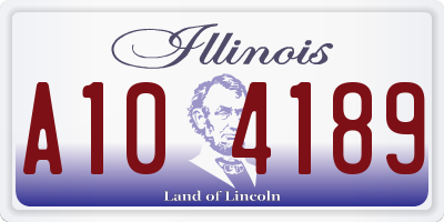 IL license plate A104189