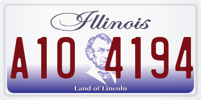IL license plate A104194