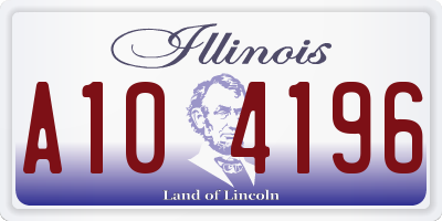 IL license plate A104196