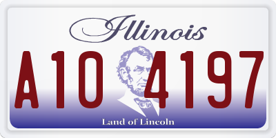 IL license plate A104197