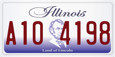 IL license plate A104198