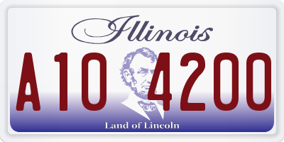 IL license plate A104200
