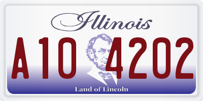 IL license plate A104202