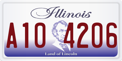 IL license plate A104206