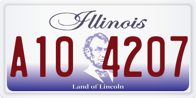 IL license plate A104207