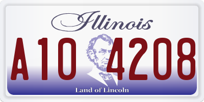 IL license plate A104208