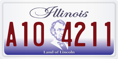 IL license plate A104211