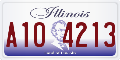 IL license plate A104213