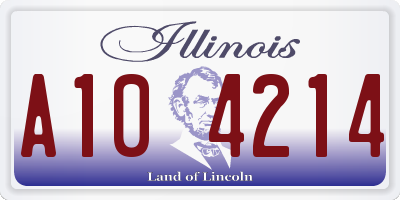 IL license plate A104214
