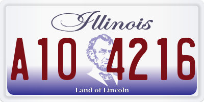 IL license plate A104216