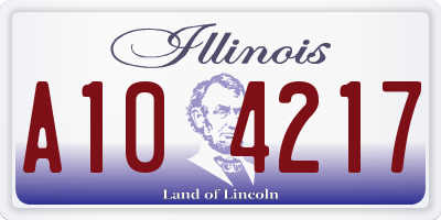 IL license plate A104217