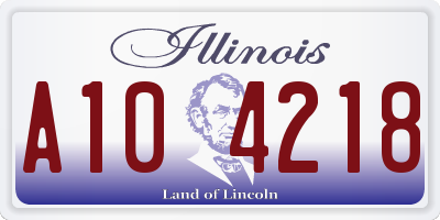IL license plate A104218