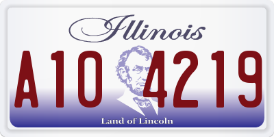 IL license plate A104219