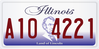 IL license plate A104221