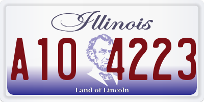 IL license plate A104223