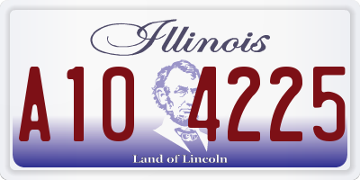 IL license plate A104225