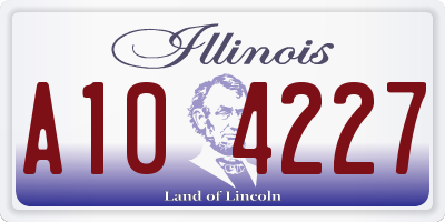 IL license plate A104227